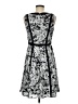 Talbots 100% Polyester Graphic Gray Cocktail Dress Size 8 (petite) - photo 2