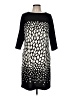 Chico's Graphic Black Casual Dress Size Med (1) - photo 1