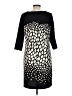 Chico's Graphic Black Casual Dress Size Med (1) - photo 2