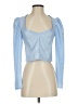 Topshop 100% Polyester Blue Long Sleeve Blouse Size 4 - photo 1