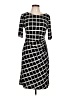 Connected Apparel Houndstooth Black Casual Dress Size 10 - photo 1