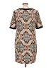 J.Crew 100% Polyester Print Gray Casual Dress Size 10 - photo 2