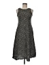 Connected Apparel 100% Rayon Polka Dots Black Casual Dress Size 8 Petite - photo 1