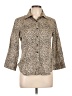 Talbots Animal Print Tan 3/4 Sleeve Button-Down Shirt Size 12 - photo 1