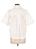 Athleta 100% Polyester Solid Ivory Short Sleeve Blouse Size L - photo 2