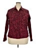 Marks & Spencer Hearts Burgundy Long Sleeve Blouse Size 18 - photo 1