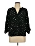 Daniel Rainn Floral Black Long Sleeve Polo Size L (petite) - photo 1