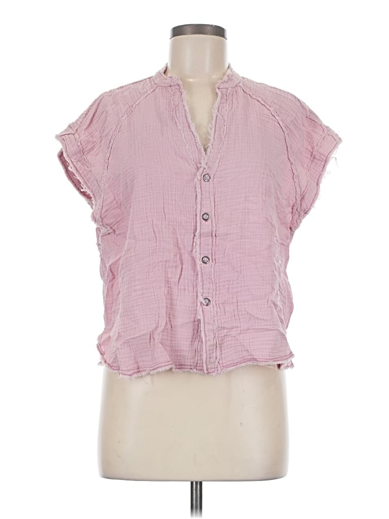 Pre-owned We The Free Short Sleeve Blouse In Pink