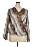 T Tahari 100% Polyester Silver Long Sleeve Blouse Size XL - photo 1