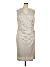 Betsy & Adam 100% Polyester Metallic Silver Cocktail Dress Size 16 - photo 1