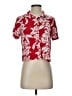 Volcom 100% Viscose Floral Red Short Sleeve Blouse Size XS - photo 1