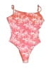 Roxy Print Pink One Piece Swimsuit Size L - photo 1