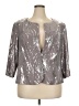 Alex Evenings Metallic Silver 3/4 Sleeve Blouse Size 20 - photo 1