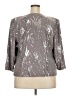 Alex Evenings Metallic Silver 3/4 Sleeve Blouse Size 20 - photo 2