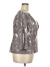 Alex Evenings Metallic Silver 3/4 Sleeve Blouse Size 20 - photo 4