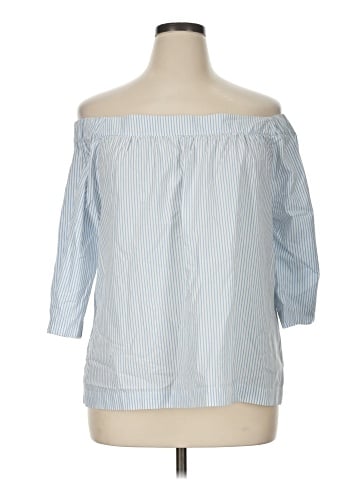 Madewell Clean Off-the-Shoulder Top in Stripe (view 1)