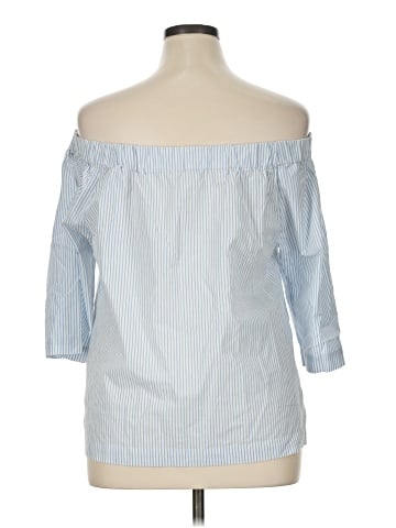 Madewell Clean Off-the-Shoulder Top in Stripe (view 2)
