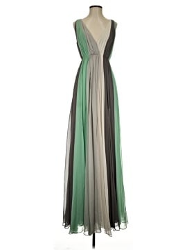 halston heritage green pleated dress Halston Pleated Metallic Maxi Dress in Green
