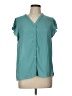 Papermoon Teal Short Sleeve Blouse Size L - photo 1