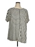Terra & Sky Stripes Silver Short Sleeve Top Size 1X - photo 1