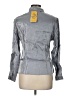 Requirements 100% Polyester Metallic Silver Long Sleeve Blouse Size 12 - photo 2