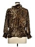Zenobia 100% Polyester Animal Print Brown Long Sleeve Blouse Size XL - photo 2