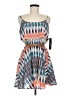My Michelle 100% Polyester Print Blue Orange Cocktail Dress Size M - photo 1