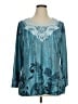 Unbranded 100% Polyester Teal Long Sleeve Blouse Size XL - photo 1
