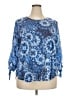 Ruby Rd. Blue 3/4 Sleeve Blouse Size 2X - photo 1
