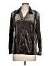 Sag Harbor Metallic Silver Long Sleeve Blouse Size 10 - photo 1