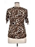 Espresso Animal Print Brown Short Sleeve Blouse Size XL - photo 2