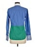 J.Crew Color Block Blue Long Sleeve Button-Down Shirt Size M - photo 2