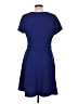 Elle Solid Blue Casual Dress Size L - photo 2