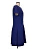 Elle Solid Blue Casual Dress Size L - photo 4