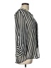 Charlotte Russe Stripes Silver Long Sleeve Blouse Size L - photo 4
