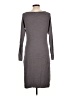 BCBGMAXAZRIA Solid Gray Casual Dress Size L - photo 2