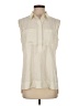 Ann Taylor Ivory Sleeveless Button-Down Shirt Size S - photo 1