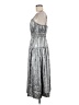 Old Navy 100% Polyester Metallic Silver Casual Dress Size M - photo 5