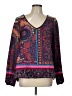 August Silk 100% Polyester Purple Long Sleeve Blouse Size L - photo 1
