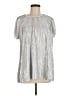 Assorted Brands Metallic Silver Short Sleeve Blouse Size 8 - photo 1