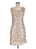 Dina Be 100% Polyester Metallic Silver Cocktail Dress Size M - photo 1