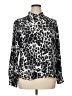 Diane von Furstenberg Animal Print Silver Long Sleeve Blouse Size XL - photo 1