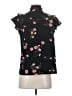 CeCe Floral Black Short Sleeve Blouse Size S - photo 2