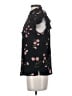 CeCe Floral Black Short Sleeve Blouse Size S - photo 5
