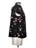 CeCe Floral Black Short Sleeve Blouse Size S - photo 4