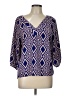 Chris & Carol 100% Polyester Blue 3/4 Sleeve Blouse Size L - photo 1