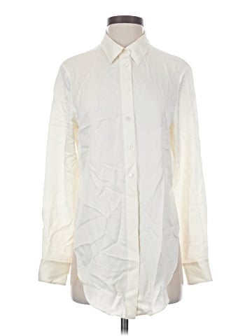 Theory Long Sleeve Silk Top (view 1)