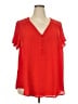 Torrid 100% Polyester Red Short Sleeve Blouse Size 2X Plus (2) - photo 1