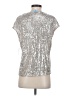 CeCe Metallic Silver Short Sleeve Top Size S - photo 2