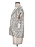 CeCe Metallic Silver Short Sleeve Top Size S - photo 5